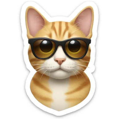Cat with sunglasses sticker