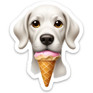 Dog with an ice cream sticker