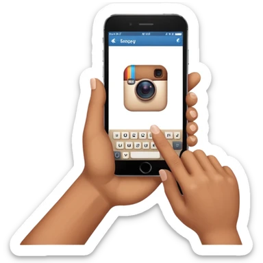 smartphone wirting an instagram comment sticker