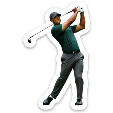 Tiger Woods teeing off sticker