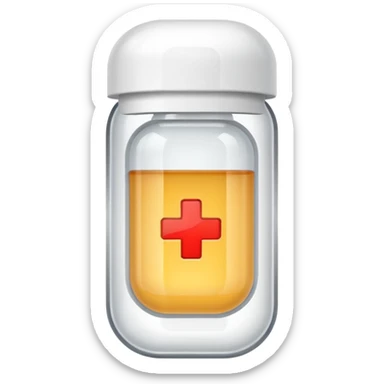 medicine capsule in case in nutral colors sticker