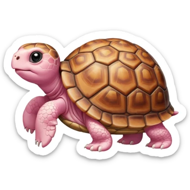 cute pastel pink baby tortoise sticker