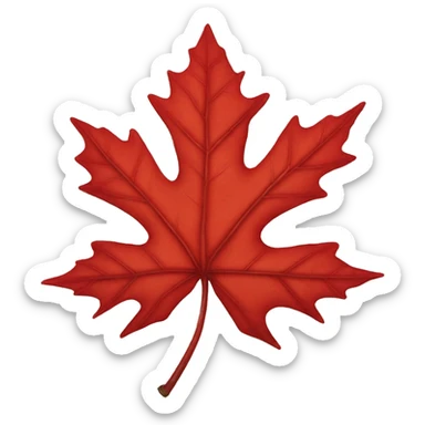One red maple leaf sticker