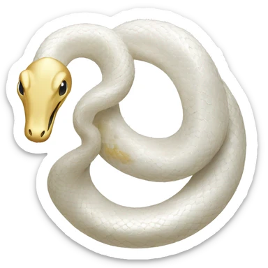 White snake with gold sticker