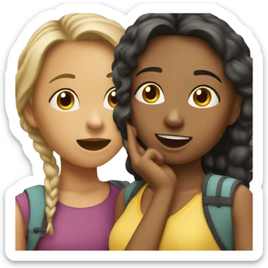 three girls gossiping sticker