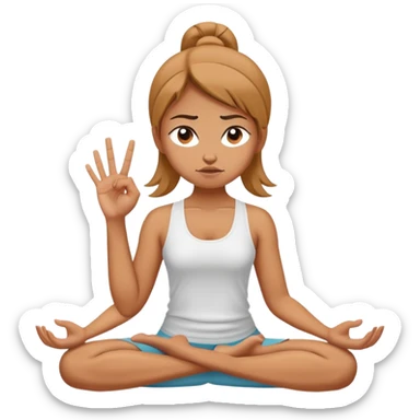 Middle finger, girl doing fuck you, girl tired, meditation, yoga girl, relax, angry, fuck you finger, girl doing fuck you finger  sticker