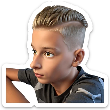 realistic portrait of a boy sticker