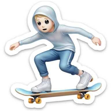  ghost skater boi ghost sk8 boarding sticker