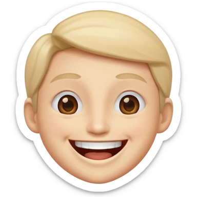 Laughing emoji with eyes open like he’s laughing  sticker