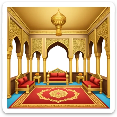 wealthy persian room, sassanid empire sticker