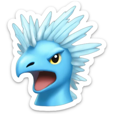 crazyfunny head hat ice Articuno pokemon pixelmon sticker