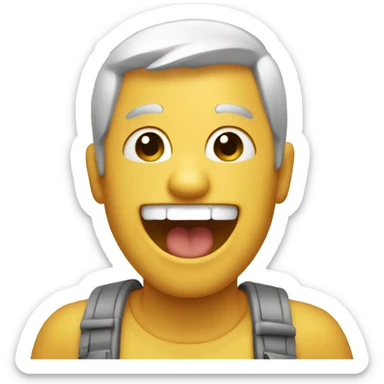 A micro who have a face and laugh sticker