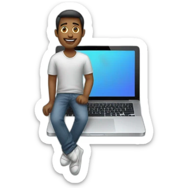 Guy on the macbook sticker