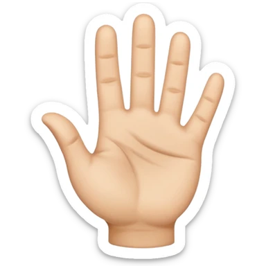  Create a emoji of an open hand but keep the thumb and little finger closed inward sticker