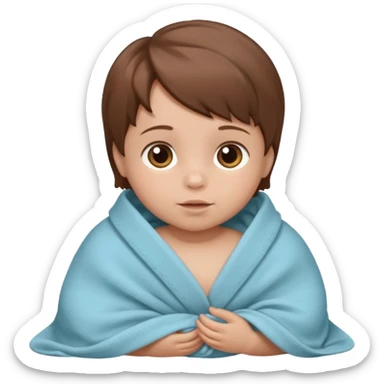 baby wrapped in blanket, redo same pictures but with brown hair sticker