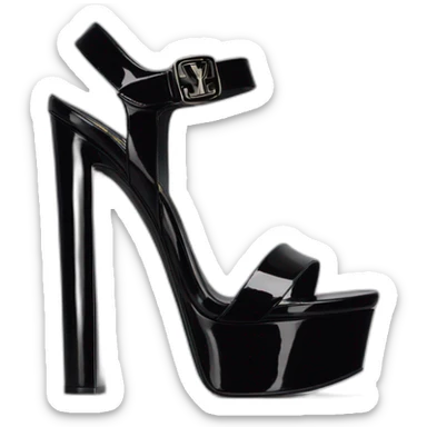 ysl black patent TRIBUTE PLATFORM SANDAL PATENT LEATHER sticker
