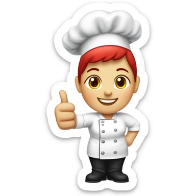red chubby faceShort haired female Chef Giving a Thumbs Up sticker