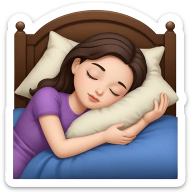 Brunette girl sleeping sticker