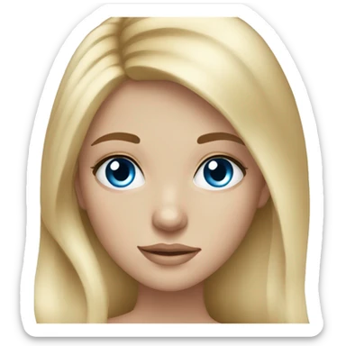 pretty long blonde hair blue eyed girl long eyelashes sticker