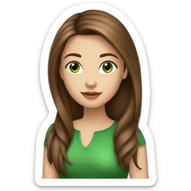 pretty-woman-straight-brown-hair-green-eyes sticker