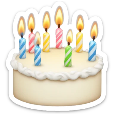 white birthday cake with candles sticker