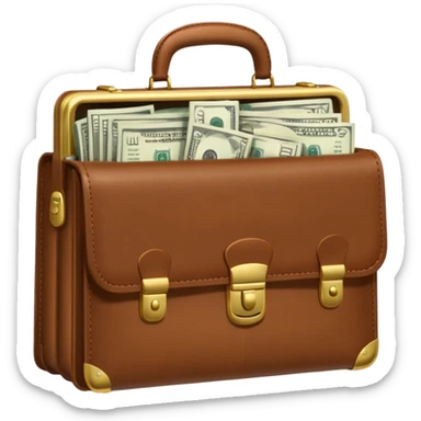 Money filled briefcase sticker