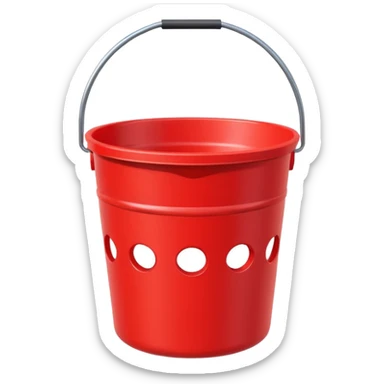 red bucket with holes sticker