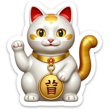 No! A lucky cat! sticker