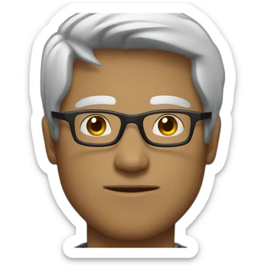 dude with black hood and glasses squinting eyes sticker