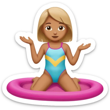 child at the beach summer sticker