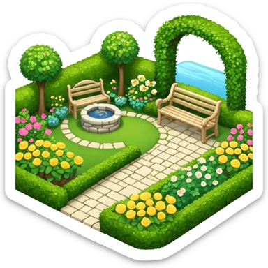 Fancy deluxe gardenscape scenery  sticker