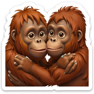 Kissing orangutang sticker