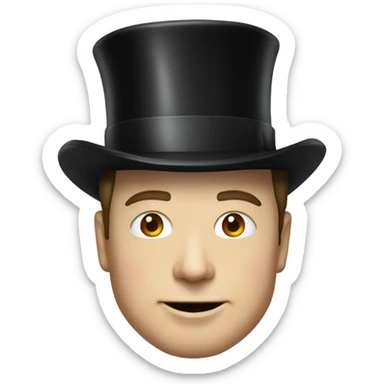 Elon musk with a top hat sticker