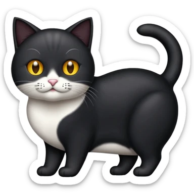 Gato negro y gato blanco sticker