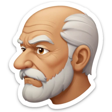 old angry man with facial hair in profile view sticker