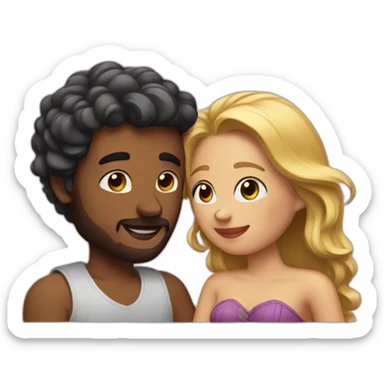 Couple doing romance sticker