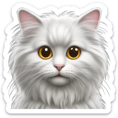 chat gris et blanc angora sticker