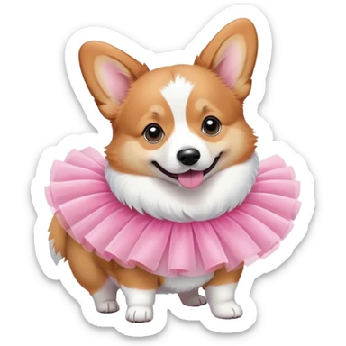 corgi with a tutu sticker
