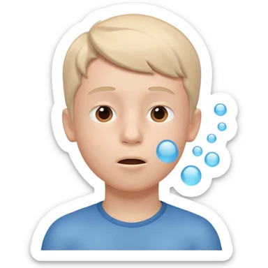 Healthy food  : Boy Breathing 3d Icon with color of D0B8FF
 sticker