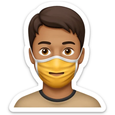 man, facemask sticker