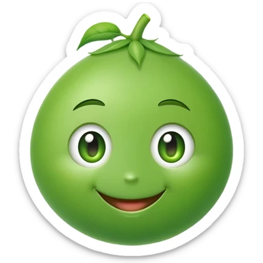 cute smiling green pea sticker
