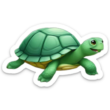 a turtle in a garden sticker