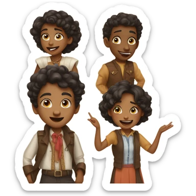Brown girls and boys parody sticker