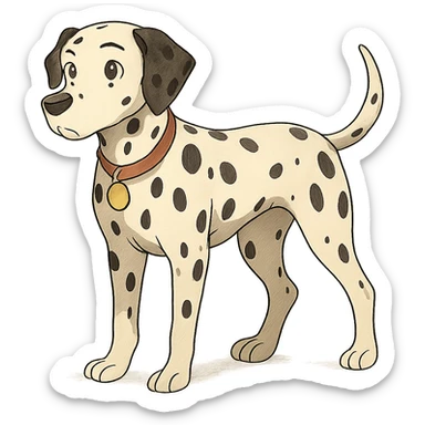 ghibli style Dalmatian dog sticker