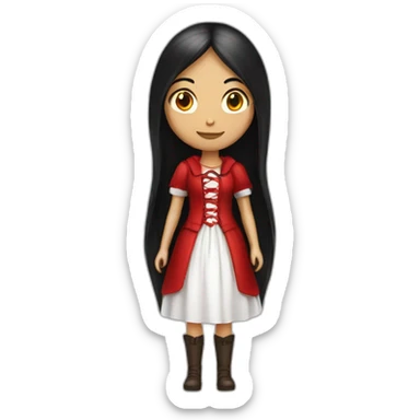 red-ridding-hood-long-straight-black-hair-with-white-streak-hair sticker