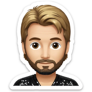 Kenny Loggins with black sequin outfit sticker