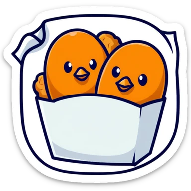 cartoon sticker of a chicken nugget sticker