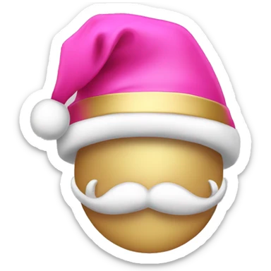 pink and gold santa hat with a bow sticker