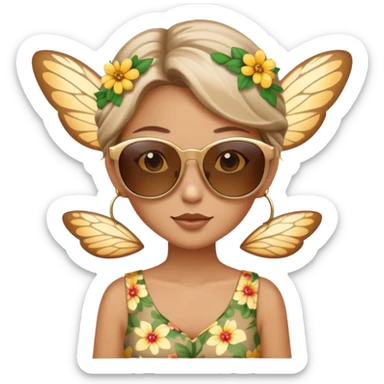 Tan fairy with sunglasses sticker