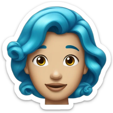The little mermaid with blue hair sticker